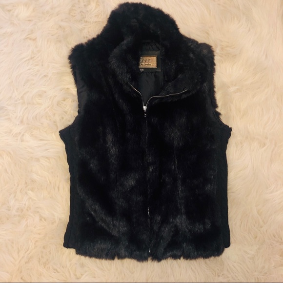 Black Faux Fur Vest - Picture 5 of 8